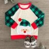 Green Plaid Santa Top -Children's boutique clothing IMG 3585 Edit