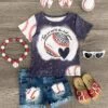 "Take Me Out To The Ball Game" Denim Short Set -Children's boutique clothing IMG 3902 Edit