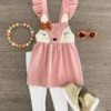 Pink Corduroy Fox Jumper Dress Set -Children's boutique clothing IMG 3957copy Edit