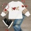 "Love" White & Cheetah Long Sleeve Top -Children's boutique clothing IMG 4008 Edit