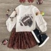 "My Heart Is On That Field" Sequin Skirt Set -Children's boutique clothing IMG 4065 Edit