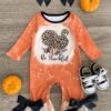 "Be Thankful" Orange Cheetah Turkey Romper -Children's boutique clothing IMG 4071 Edit