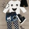 Polka Dot Ghost Legging & Short Set -Children's boutique clothing IMG 4220 Edit