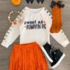 "Sweet As Pumpkin Pie" Suede Fringe Skirt Set