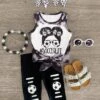 "#SoccerLife" Black Capri Set