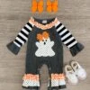 Polka Dot Ghost Ruffle Romper -Children's boutique clothing IMG 4531 Edit