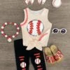Tan & Black Baseball Stitch Capri Set