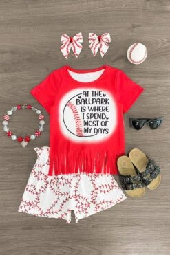 "At The Ballpark Is Where I Spend Most Of My Days" Baseball Short Set