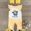 "Not Today Heifer" Yellow Romper -Children's boutique clothing IMG 4683 Edit