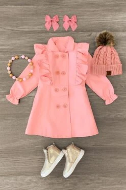 Leather Ruffle Trench Coat -Children's boutique clothing IMG 4841 Edit