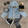 Denim Cheetah Fur Jacket -Children's boutique clothing IMG 4859 Edit