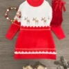 Cozy Red & White Reindeer Sweater Dress -Children's boutique clothing IMG 4892 Edit