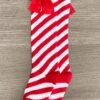 Candy Cane Silk Bow Socks
