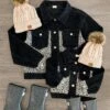 Mom & Me - Black Corduroy Cheetah Jacket -Children's boutique clothing IMG 4907 Edit