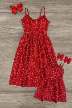 Mom & Me - Red Polka Dot Dress