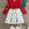 Red & White Holly Dress