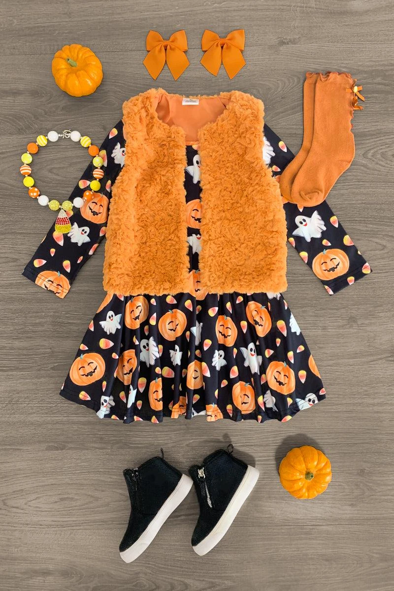 Trick Or Treat Fur Vest Dress Set 3 Trick Or Treat Fur Vest Dress Set