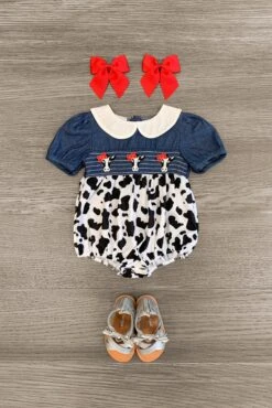 Chambray Cow Onesie