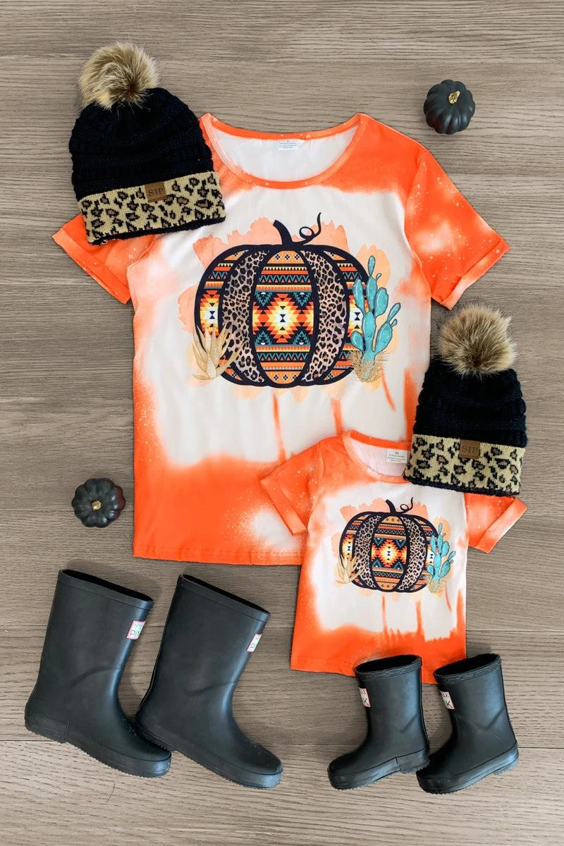 Mom & Me - Orange Western Pumpkin Top 3 Mom & Me - Orange Western Pumpkin Top