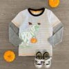 Trick Or Treat Mummy Dino Top -Children's boutique clothing IMG 5136 Edit