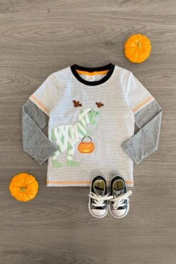 Trick Or Treat Mummy Dino Top
