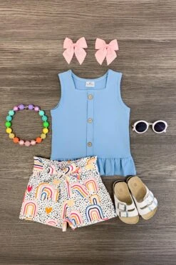 "Follow The Rainbow" Polka Dot Short Set