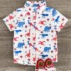 American Dinosaur Button Down Shirt -Children's boutique clothing IMG 5406 Edit
