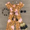 Tropical Floral Cheetah Jumpsuit -Children's boutique clothing IMG 5481 Edit