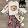 "Wild About Fall" Cheetah Bell Bottom Set -Children's boutique clothing IMG 5511 Edit