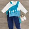 "Smile O' Saurus" Navy Pant Set -Children's boutique clothing IMG 5548 Edit