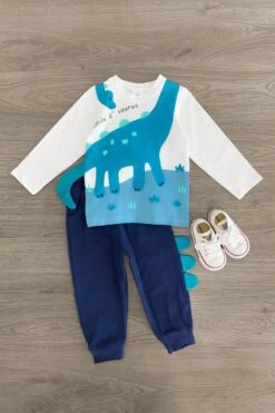 "Smile O' Saurus" Navy Pant Set