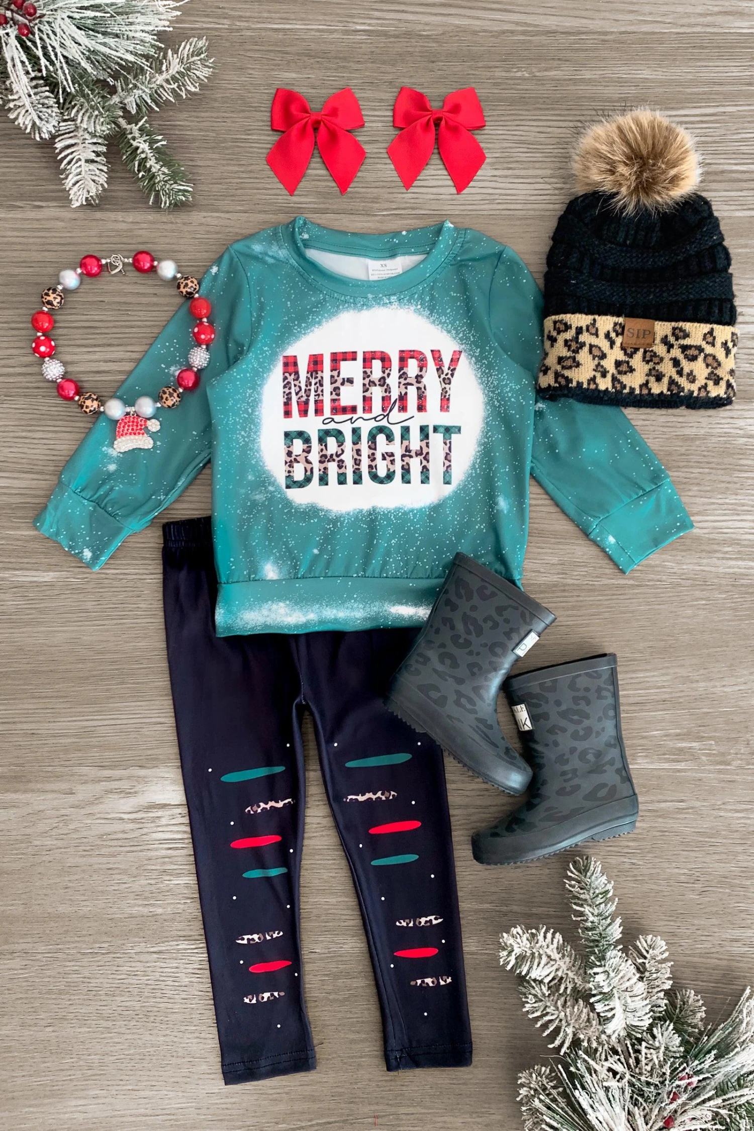"Merry & Bright" Green Legging Set 3 "Merry & Bright" Green Legging Set