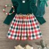 Green & Red Plaid Long Sleeve Dress -Children's boutique clothing IMG 5668 Edit