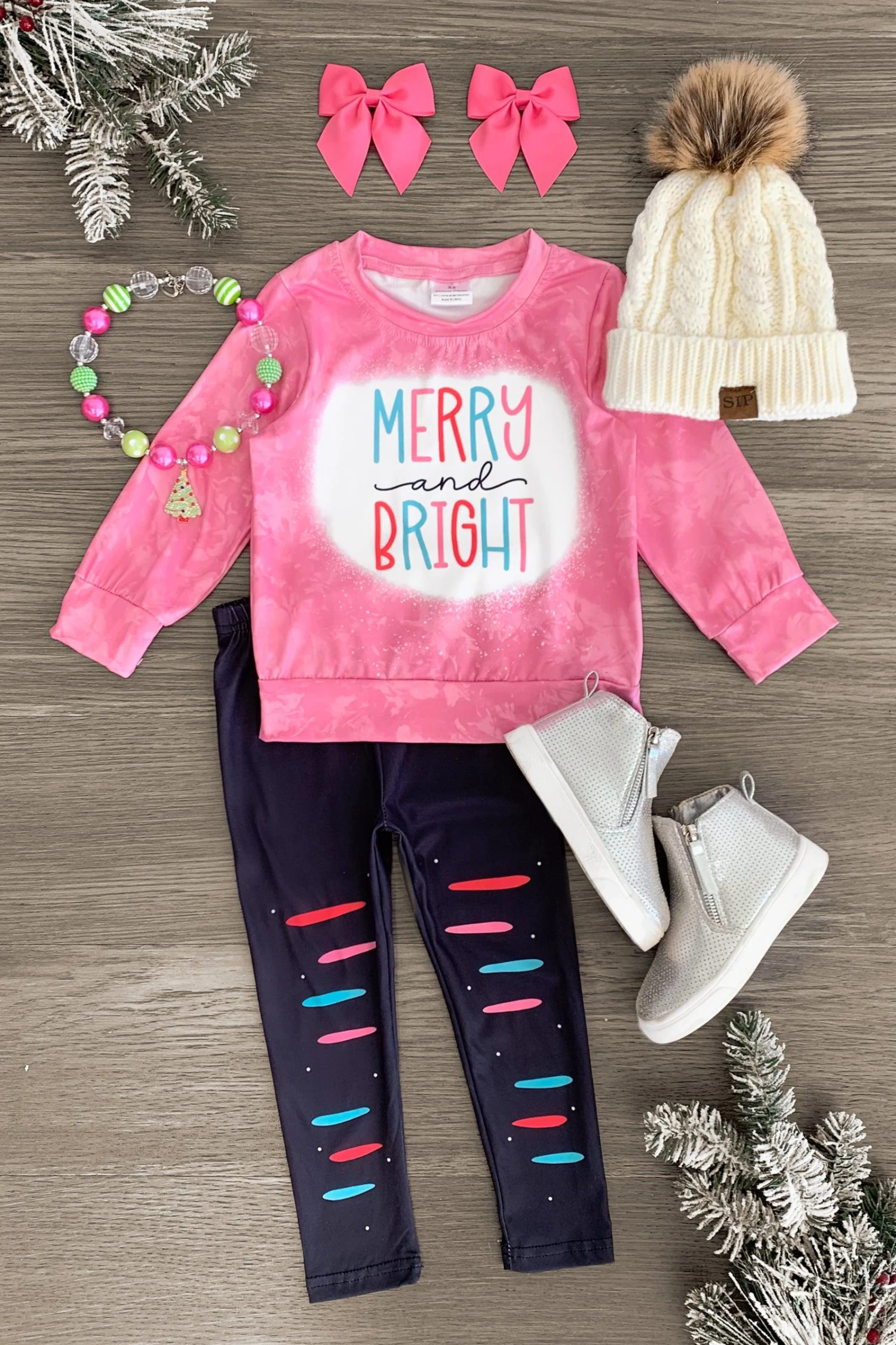 "Merry & Bright" Pink Legging Set 3 "Merry & Bright" Pink Legging Set