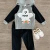 "BOO!" Ghost Lounge Hoodie Set -Children's boutique clothing IMG 5747 Edit