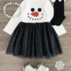 Snowman Glitter Tulle Dress