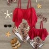 Mom & Me - Red Cheetah Ruffle Bikini 1 Mom & Me - Red Cheetah Ruffle Bikini -Children's boutique clothing IMG 6085 Edit
