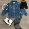 "Wild Child" Pearl Denim Jacket 1 "Wild Child" Pearl Denim Jacket -Children's boutique clothing IMG 6128 Edit