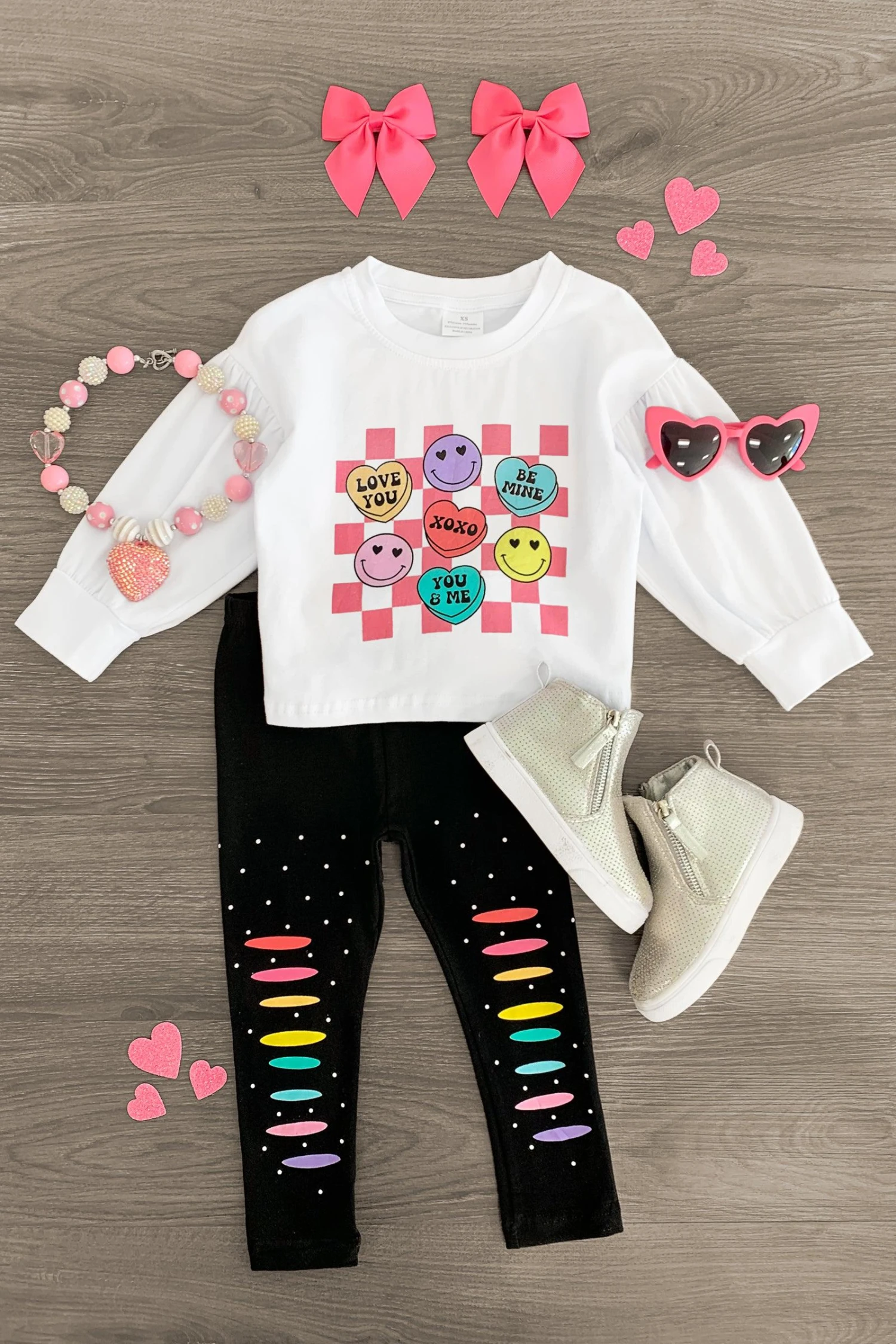 Checkered Candy Hearts Legging Set 3 Checkered Candy Hearts Legging Set