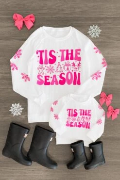Mom & Me - "'Tis The Season" White Long Sleeve Top -Children's boutique clothing IMG 6192 Edit