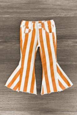 Striped Denim Flare Jeans -Children's boutique clothing IMG 6233 Edit
