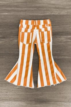 Striped Denim Flare Jeans -Children's boutique clothing IMG 6234 Edit