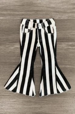 Striped Denim Flare Jeans -Children's boutique clothing IMG 6235 Edit