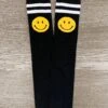 Black Smiley Face Striped Socks -Children's boutique clothing IMG 6271 Edit
