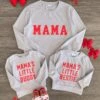 Mom & Kid - "Mama's Little Bestie & Buddy" Gray Top
