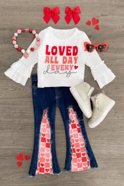 "Loved All Day Every Day" Denim Flare Set