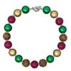 Burgundy, Green & Gold Bubblegum Necklace