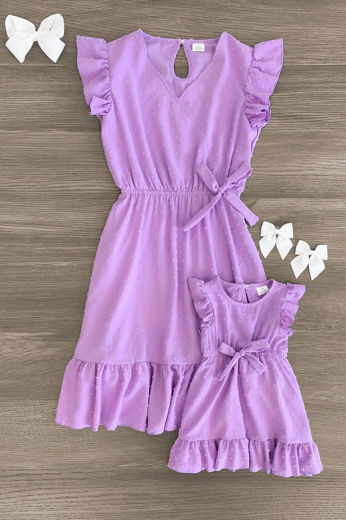 Mom & Me - Swiss Dot Ruffle Dress 4 Mom & Me - Swiss Dot Ruffle Dress - Image 2