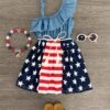 Chambray American Flag Dress 2 Chambray American Flag Dress -Children's boutique clothing IMG 6410 Edit