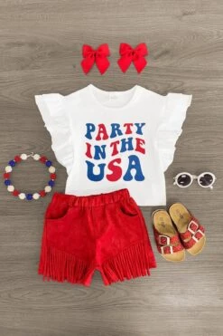 "Party In The USA" Suede Short Set